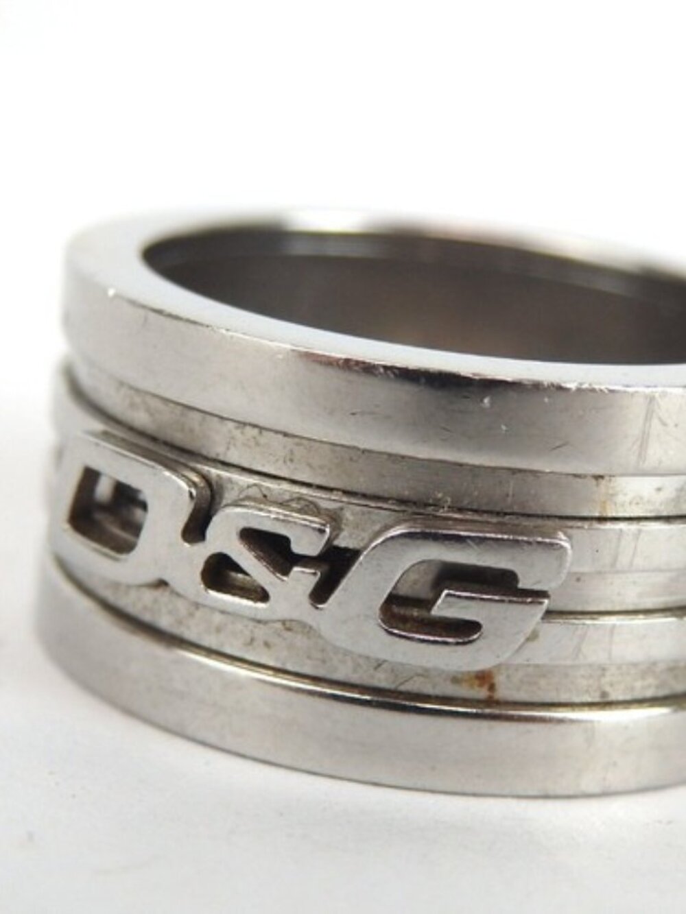 Authentic Dolce & Gabbana DG logo ring metal[Used]